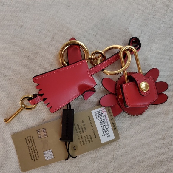 Nwt Burberry Leather bag charm keyring 100% Authentic - Picture 7 of 10